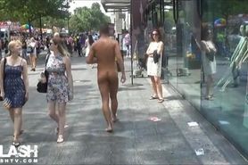 Nude Walk on Busy Street