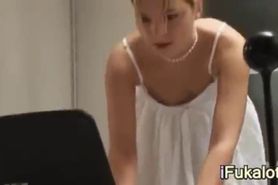 luxury girl before webcam on her laptop - video 2