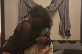 Duct tape masked sub tortured in straitjacket
