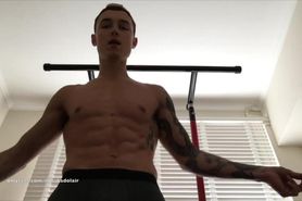 Sexy Bi Muscle Stud Underwear Bodyweight Workout Hot Hunk Pumping, Flexing, Teasing Through Workout