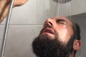 Horny italian hairy bear wants to screw in the shower
