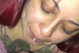Red Head Latina Sucking BBC