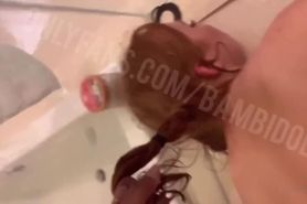 White Bitch Gets Backshots In The Shower