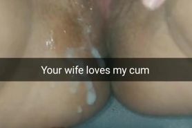 Her lover would pull out the dick out of her pussy, but she pushed all the his cum inside!