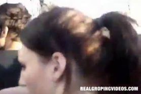 White Girl Getting Ass Groped at Some Festival
