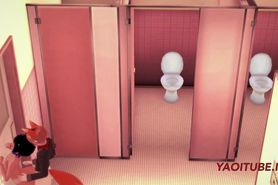 Yaoi 3D - NekoBoy is Fucked by FoxBoy in a Toilet and cums inside