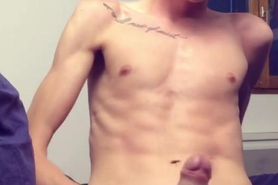 petite twink self facial - watch this boy cum all over his face and chest