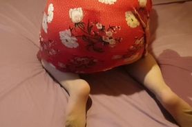 Alice - Bedwetting in dress & tights, then ripping them and masturbating!