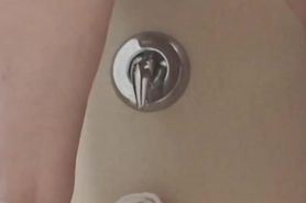 Fingering my ass and pissing in hotel bathroom
