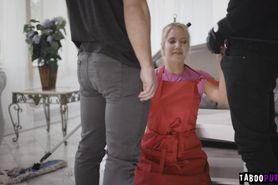 Maid Candice offered her tight twat to robbers Robby and Johnny