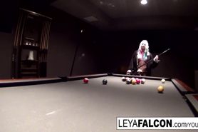Billiard ball play with super sexy Leya Falcon!