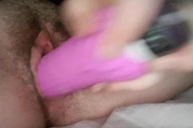 Fucking my soaking wet pussy with a vibrating dildo