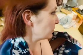 Homemade blowjob with messy facial and cum in her mouth