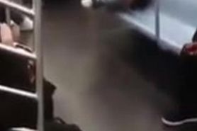 Crazy Woman Masturbates on Subway