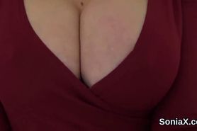 Unfaithful english milf lady sonia reveals her giant puppies