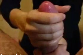 Lucky guy gets teasing handjob with happy end