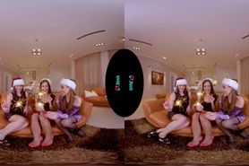 VRHUSH Sexy Christmas foursome with three sexy babes