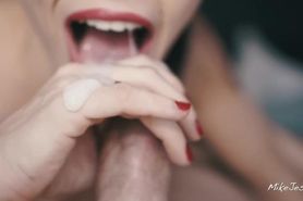 Dreamy blowjob makes me cum 2 times in a row in her mouth