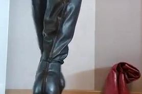Walking in Thigh High Leather Boots