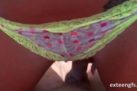 Blonde eats and fucks cock in POV style close-up