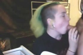 Gothic Teen Gives Her BF A Blowjob And Swallows His Cum