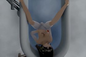 MMD Fumika in bathroom (Masturbation By Rubbing) (Submitted by chk3D)