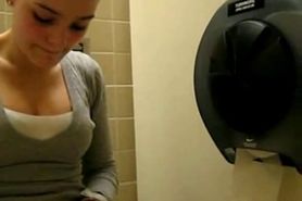 Amateur Babe Masturbating In Public Rest Room