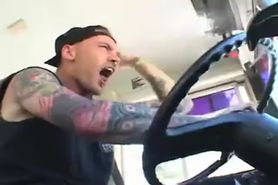 Emo teen fucked by hard dick in the bus