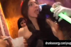 Superb chicks dancing and fucking in club