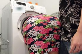 Pervy Stepson Fucks Big Ass Stuck Stepmother In The Washing Machine