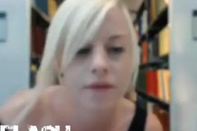 Blonde Teen Nude In Public Library on Webcam