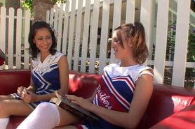 Small Tits Teen Cheerleaders have Sexytime after the Practice in the Garden