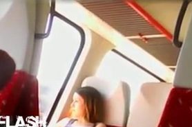 Hot Train Girl  Gets Flashed By A Purple Dick