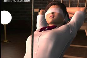 Anime sex slave in ropes submitted to sexual teasing