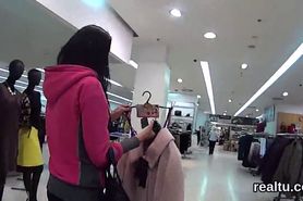 Gorgeous czech chick is teased in the mall and screwed in pov