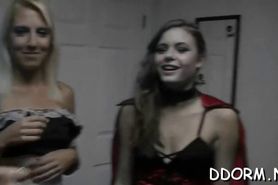 Mouthwatering dorm party - video 8