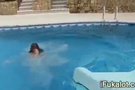 two ultra sexy lezzies before pool - video 3