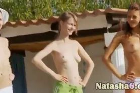 Six naked teens by the pool from Russia - video 2