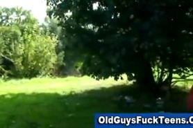 Old guy blowjob by hot younger babe - video 9