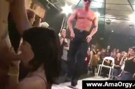 Party slut gives blowjob to stripper