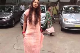 Indian actress removing cloth in public...