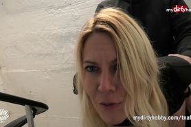 MyDirtyHobby - Amateur babe Miley gets tied up and fucked in a public place
