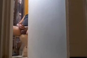 Spy caught my stepfather pee on him jerking off