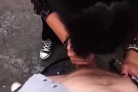 Chinese Girl Blows Big Dick In Parking Lot