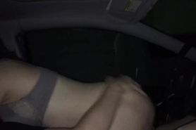 Girlfriend rides boyfriend cock in the front seat of his car
