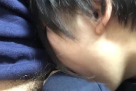 Asian blowjob with cum in mouth
