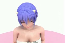 Sexy 3D hentai cutie showing giant melons