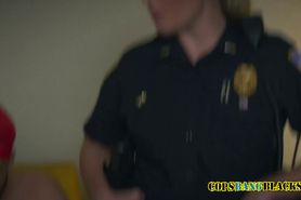 Milf cops take a ride on criminals big black cock in his hotel room