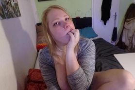 Busty teen plays with her body and gets a cumshot