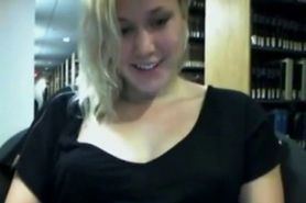 Girl Gets Her Tits And Pussy Out On Web Cam In The Libary!